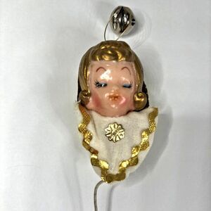 1950s Angel Christmas Tree Ornament Holiday Plastic Bell Mid Century Vintage